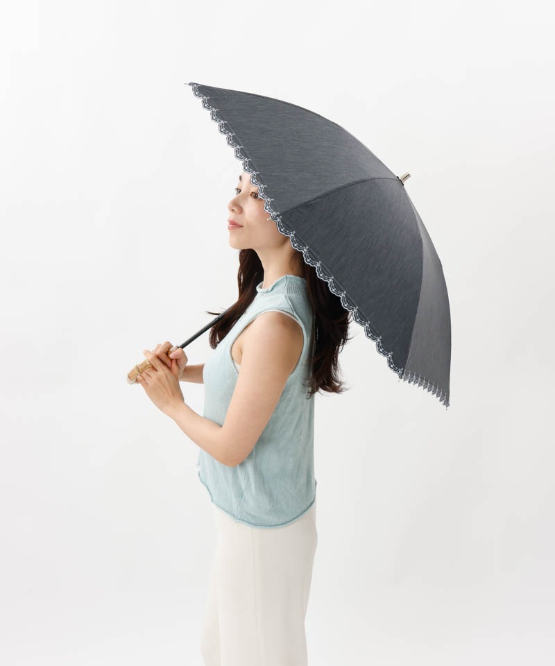 【 BLAO（ブラオ）】サマーシールド　ボーラー刺しゅう晴雨兼用傘(長傘)