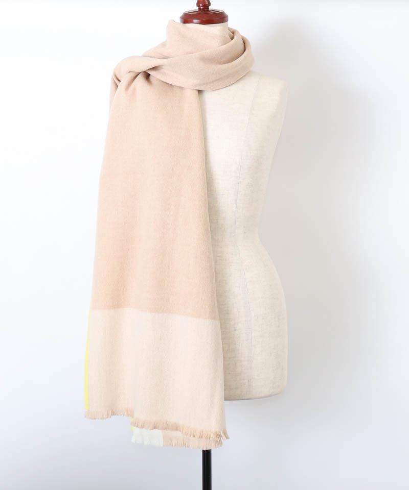 【 Beaurance （ビューランス）】ウールニットパイピングストール