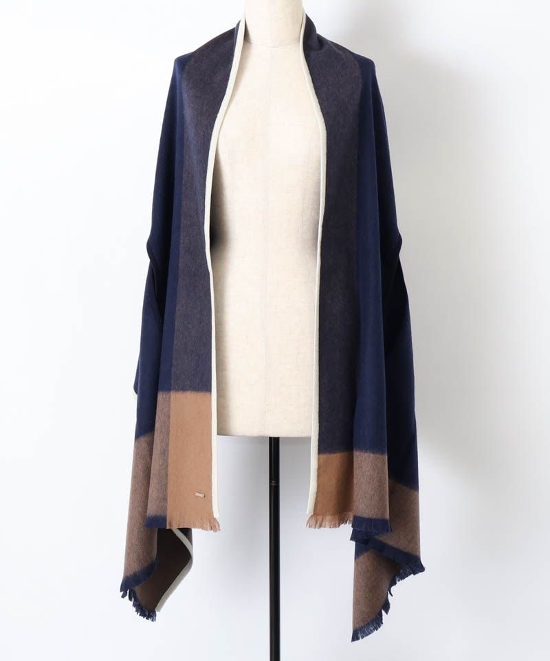 【 Beaurance （ビューランス）】ウールニットパイピングストール
