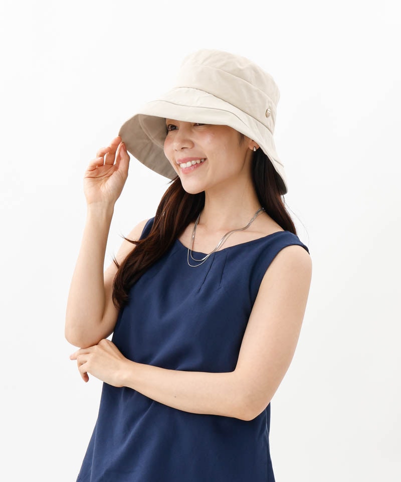 【 LANVIN COLLECTION（ランバン コレクション） 】綿麻キャペリンハット