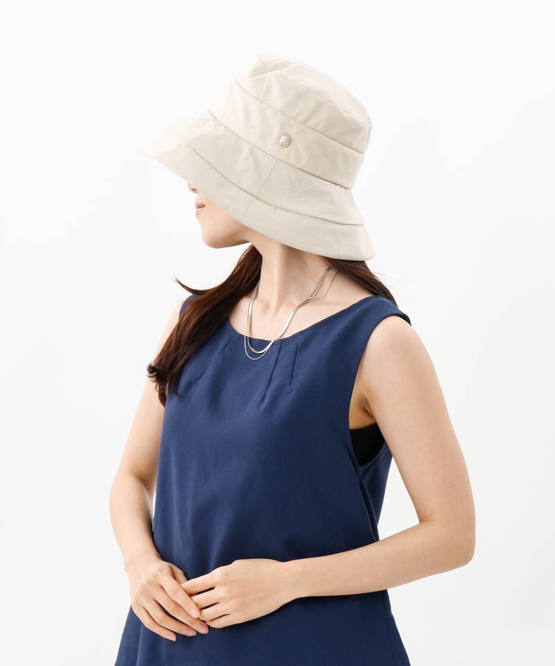 【 LANVIN COLLECTION（ランバン コレクション） 】綿麻キャペリンハット