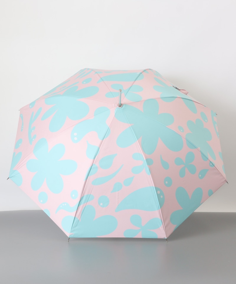 【 クリエイターズ マーケット 】 大江 由佳　hanaming　-pink × mint umbrella-（雨傘）受注生産品