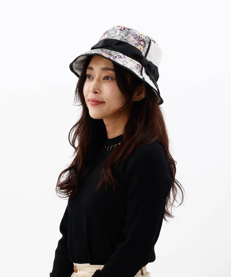 LANVIN en Bleu バケットハット Mサイズ ブラック/ホワイト LANVIN en Bleu（ランバンオンブルー）の「バケットハット（ハット