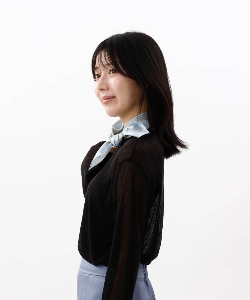 【 Aquascutum（アクアスキュータム）】シルクプリントプチスカーフ(WASH)