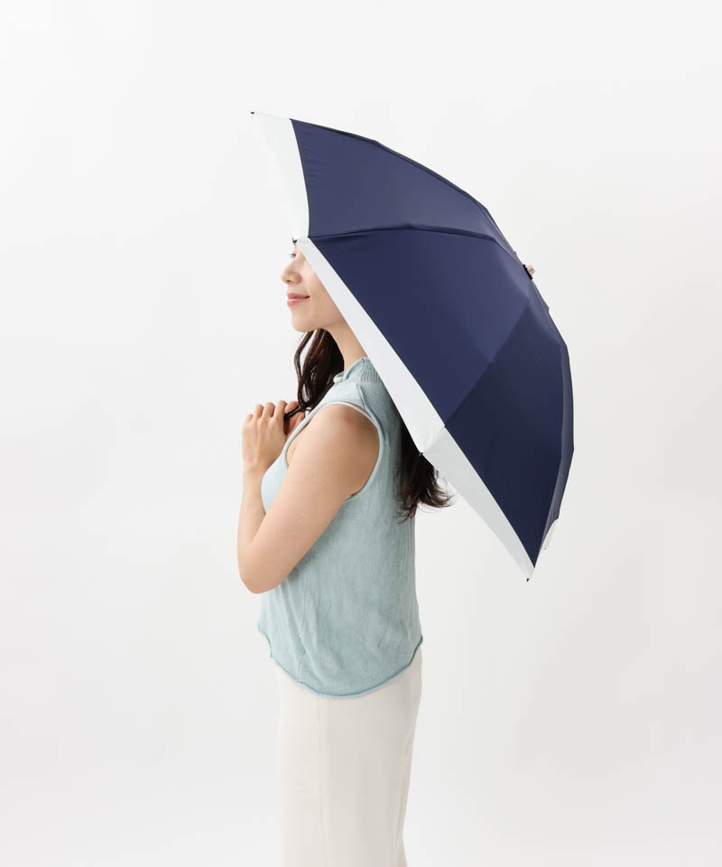 【 BLAO（ブラオ）】サマーシールド　変形切継ぎ晴雨兼用傘(折りたたみ)