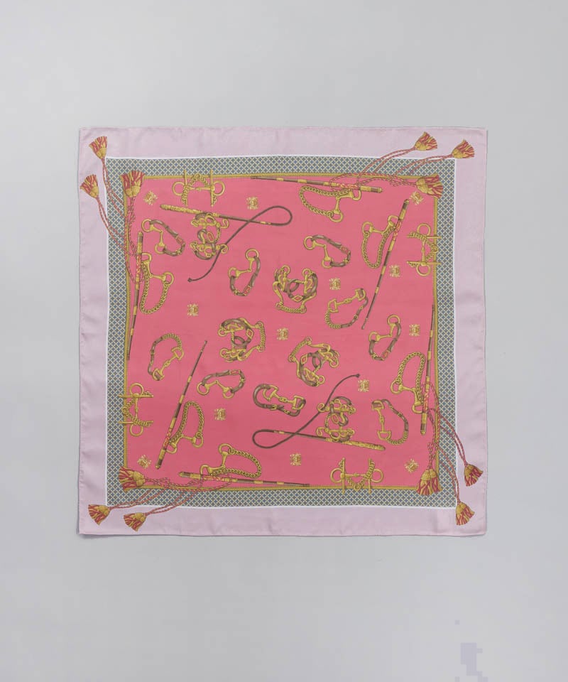 Aquascutum（アクアスキュータム）】シルクプリントセミスカーフ(WASH