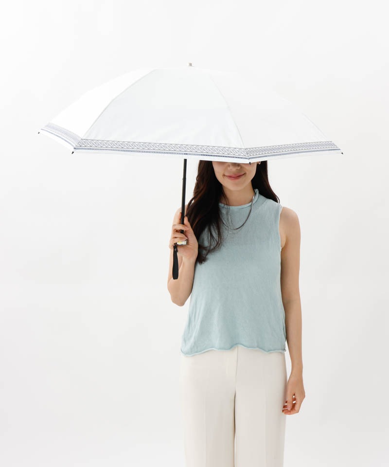 【 BLAO（ブラオ）】サマーシールド　刺しゅう晴雨兼用傘(折りたたみ傘)