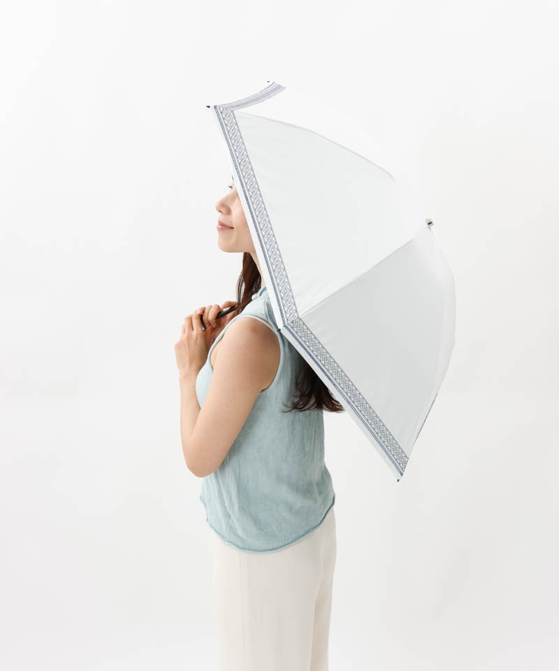 【 BLAO（ブラオ）】サマーシールド　刺しゅう晴雨兼用傘(折りたたみ傘)
