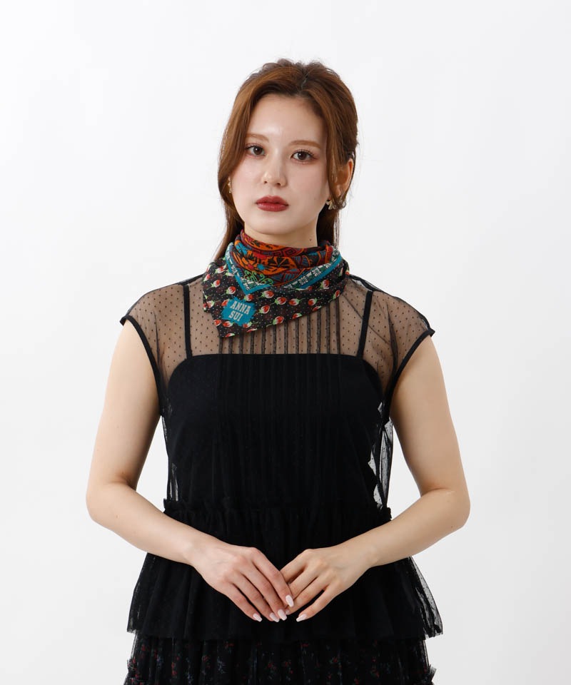 【 ANNA SUI（アナ スイ）】シルクプチスカーフ