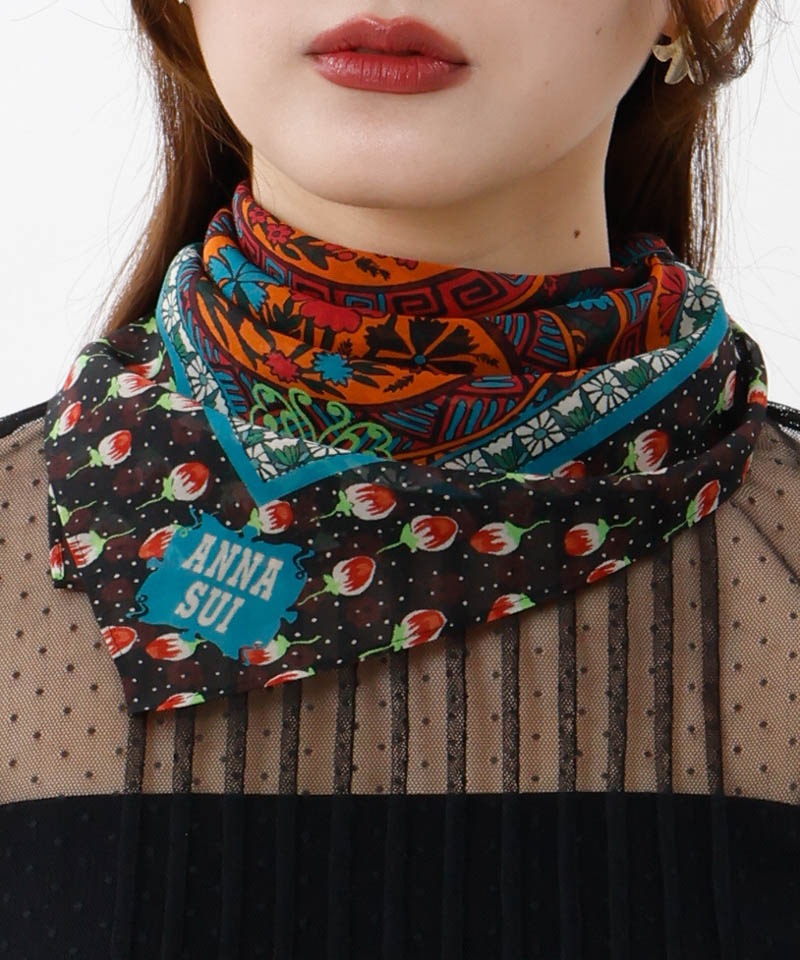 【 ANNA SUI（アナ スイ）】シルクプチスカーフ