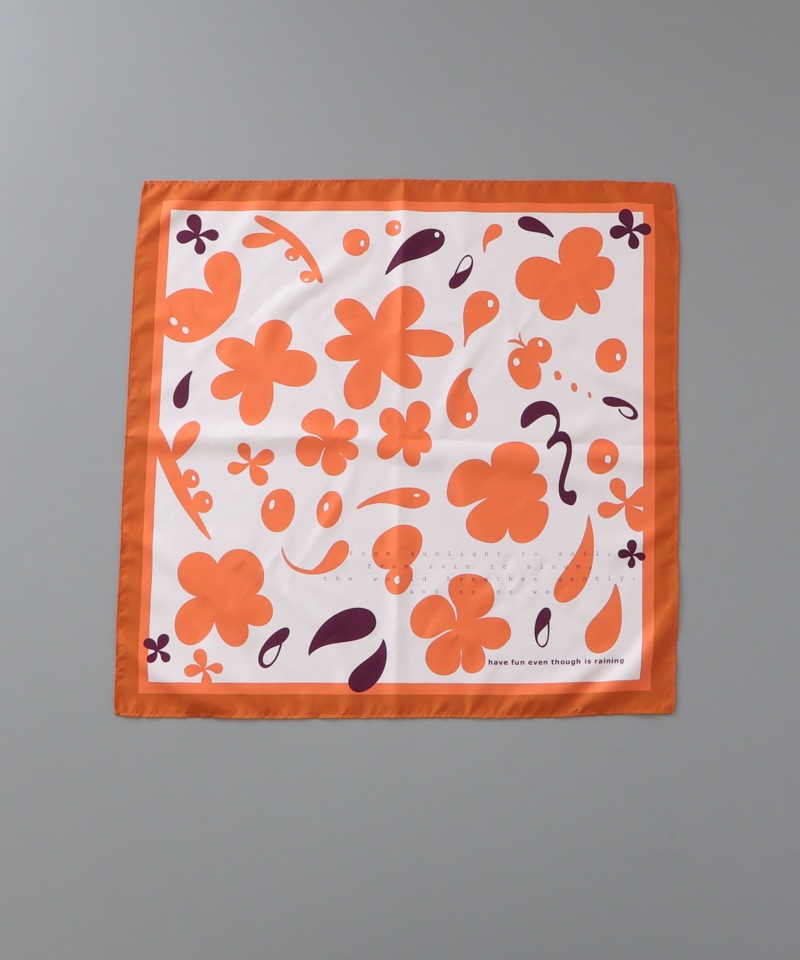 【 クリエイターズ コラボ 】大江 由佳　lulu -orange scarf-（スクエアスカーフ） 受注生産品