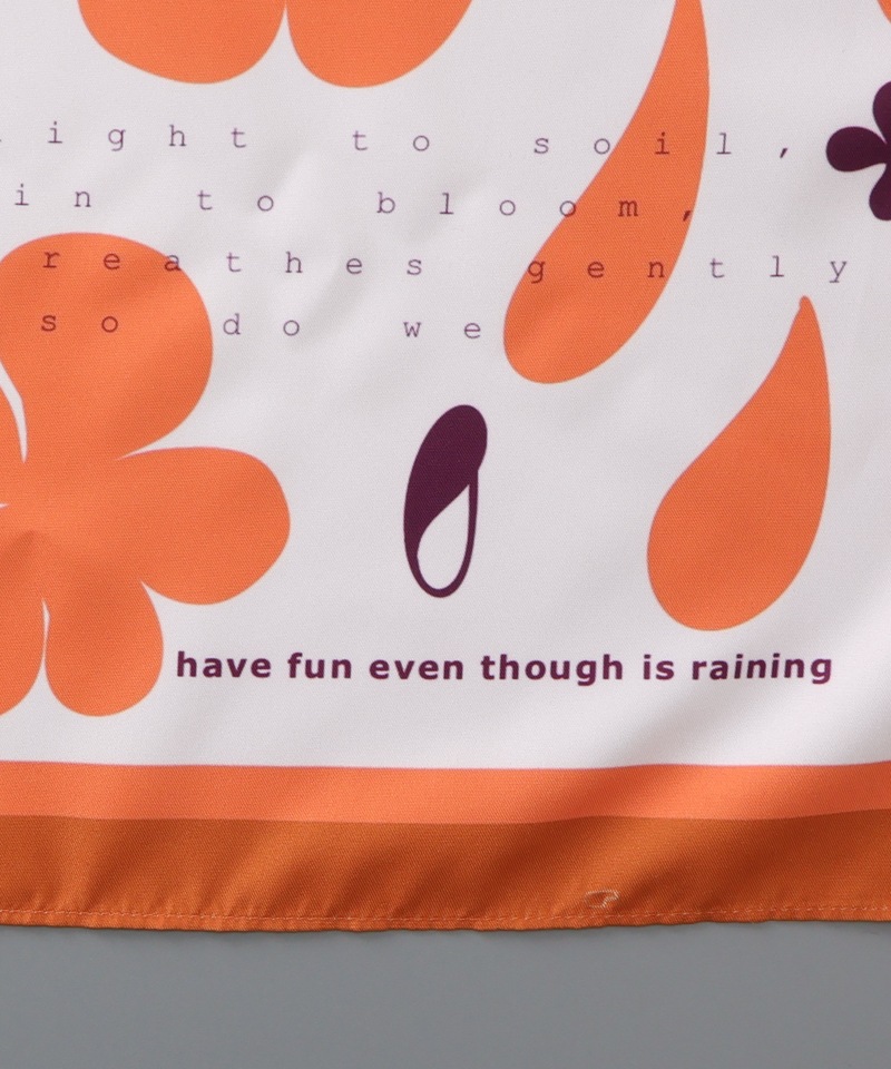 【 クリエイターズ コラボ 】大江 由佳　lulu -orange scarf-（スクエアスカーフ） 受注生産品