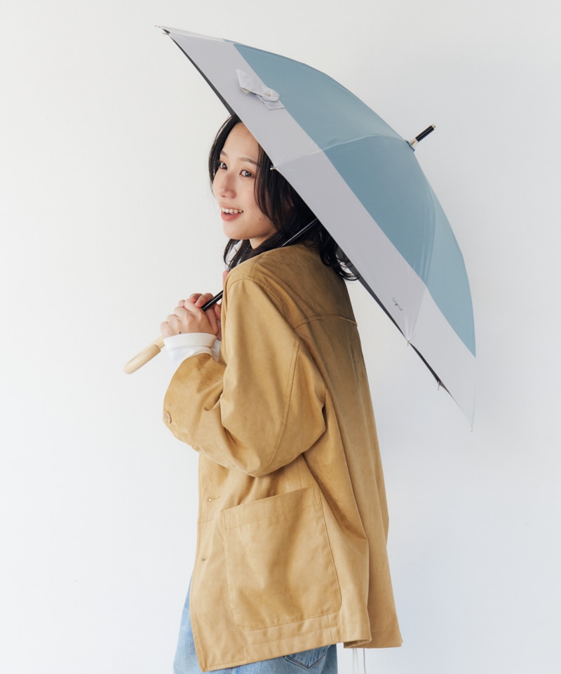 【Ungrid（アングリッド）】切継ぎロゴプリント晴雨兼用傘（長傘）