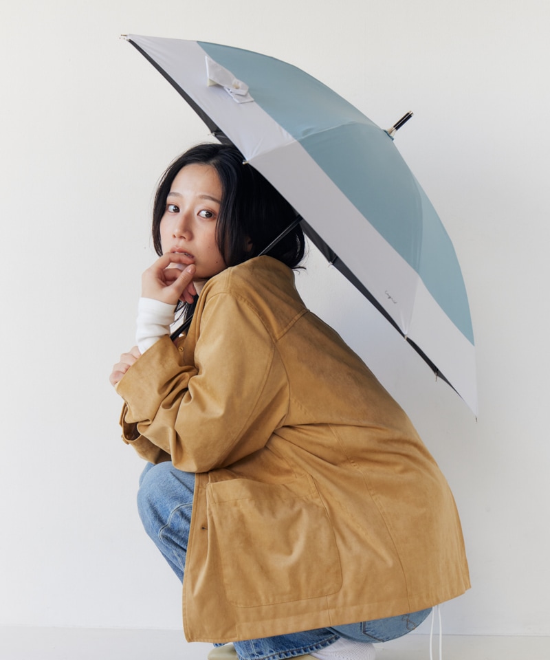【Ungrid（アングリッド）】切継ぎロゴプリント晴雨兼用傘（長傘）