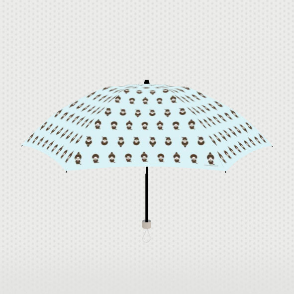 【モンチッチ】 シンプルプリント晴雨兼用傘(折りたたみ) 当ストア限定 受注生産品