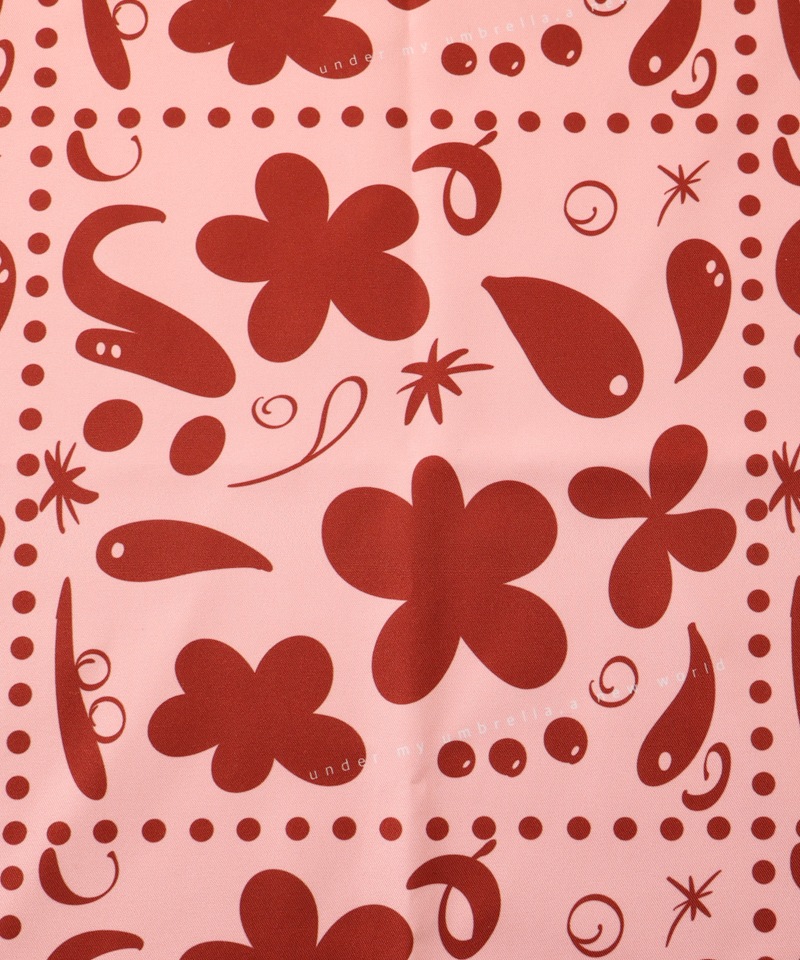 【 クリエイターズ コラボ 】大江 由佳　momo - pink × brown scarf -（スクエアスカーフ） 受注生産品