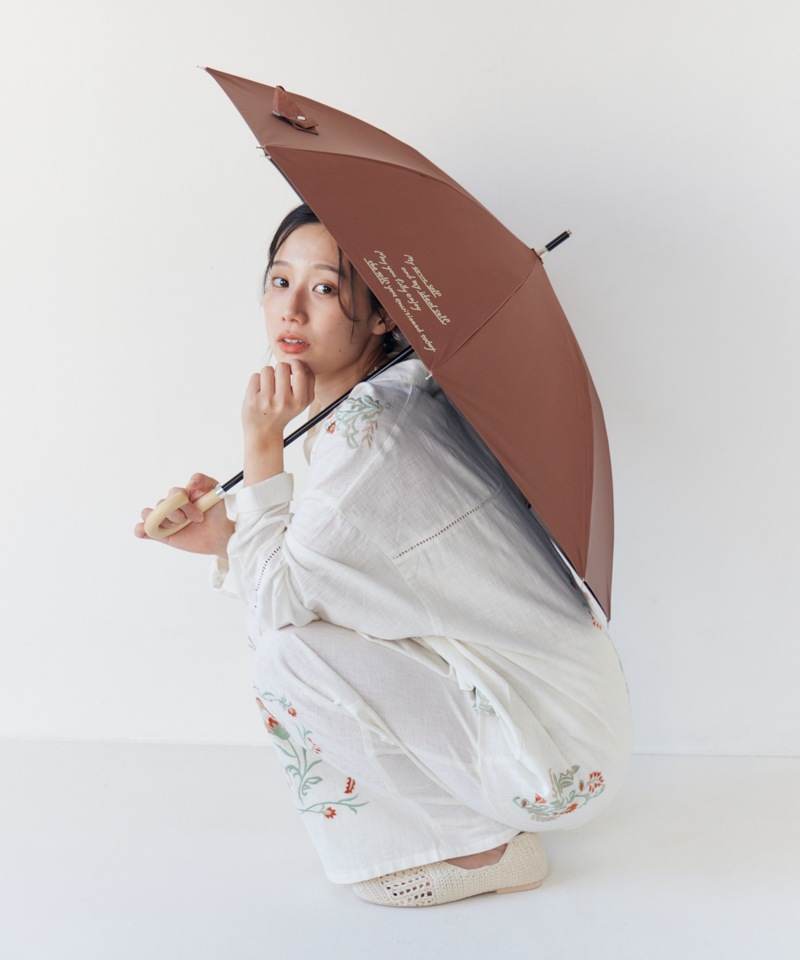 【Ungrid（アングリッド）】カリグラフィープリント晴雨兼用傘（長傘）