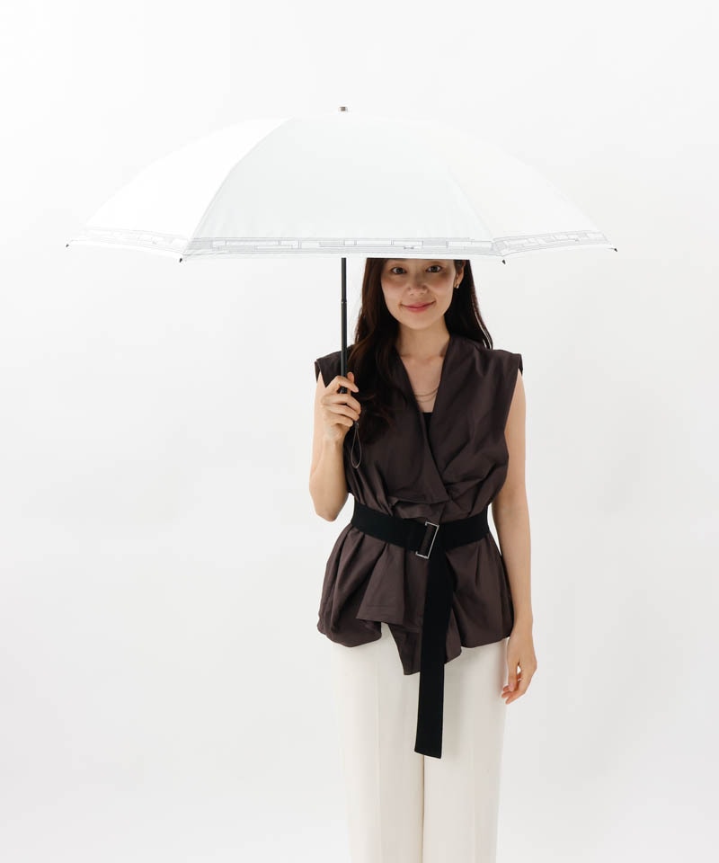 【 BLAO（ブラオ）】最強級遮熱サマーシールド　幾何刺しゅう晴雨兼用傘(折りたたみ)