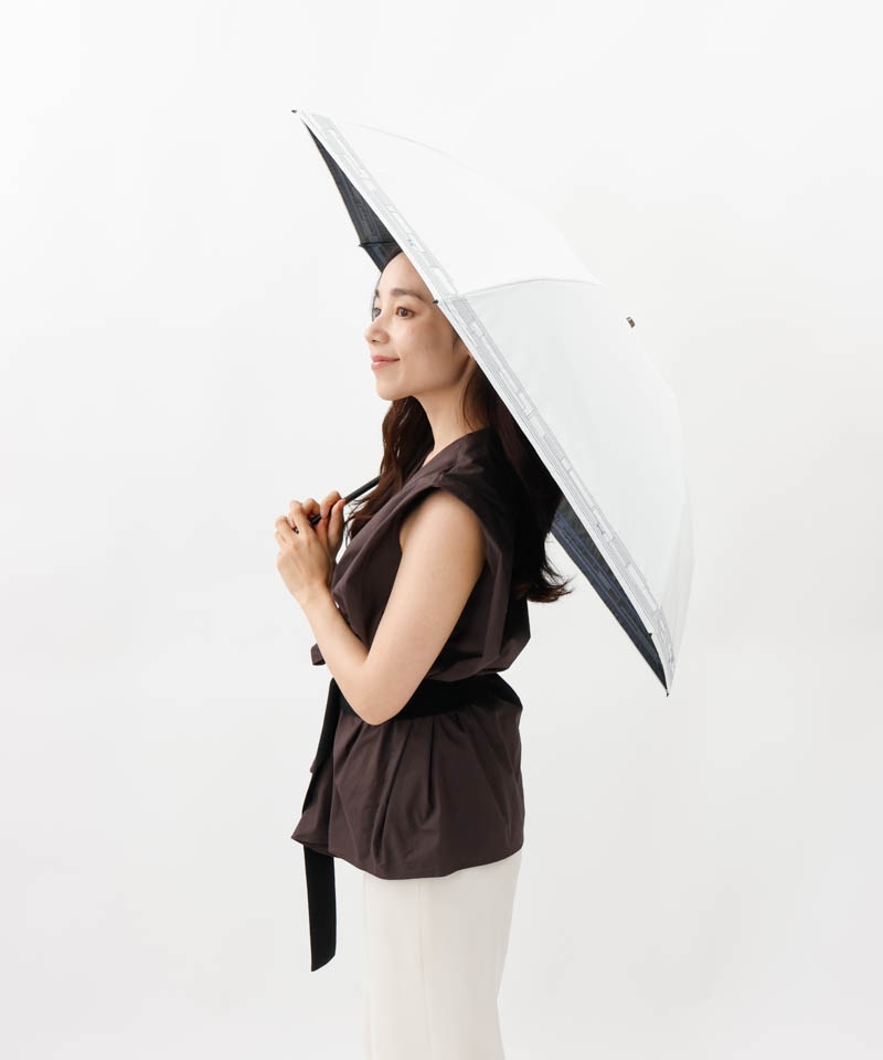 【 BLAO（ブラオ）】最強級遮熱サマーシールド　幾何刺しゅう晴雨兼用傘(折りたたみ)