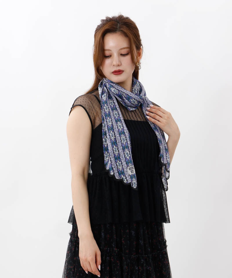 【 ANNA SUI（アナ スイ）】シルクレーヨンプチロングスカーフ