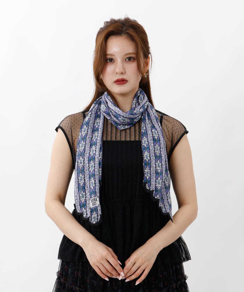 【 ANNA SUI（アナ スイ）】シルクレーヨンプチロングスカーフ