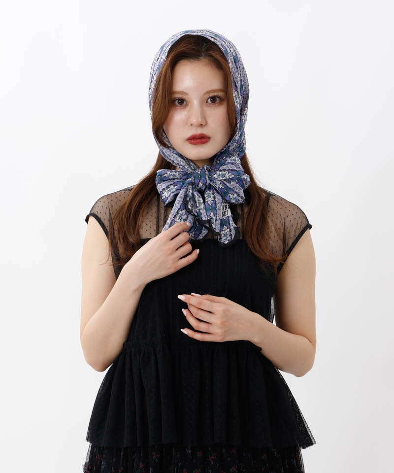 【 ANNA SUI（アナ スイ）】シルクレーヨンプチロングスカーフ