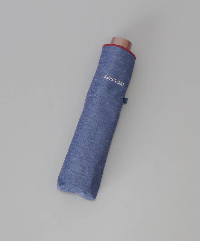 【 FIGOSTILOSO（フィーゴ スティローソ）】無地オーバーロック加工 晴雨兼用傘(折りたたみ傘)