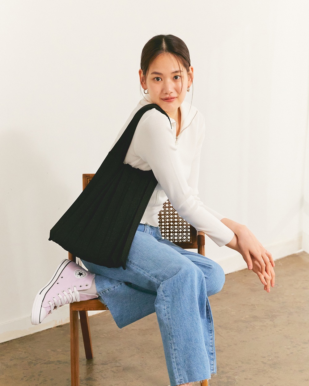 PLEATS MAMA(プリーツママ)】GLITTER SHOULDER BAG グリッター