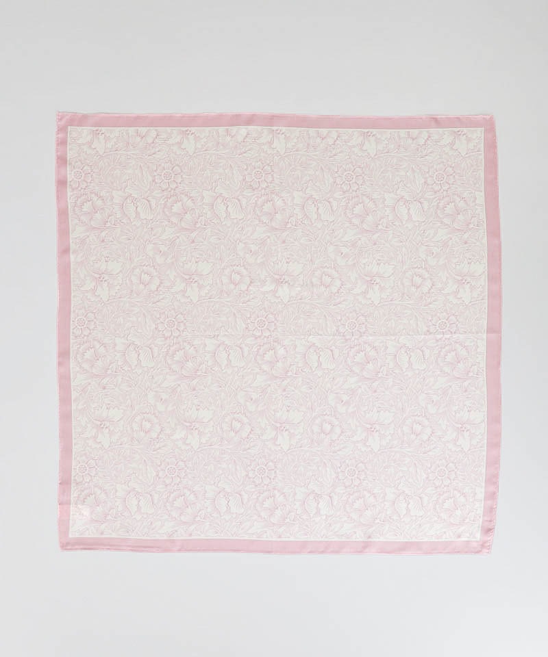 【 V&A（ヴィクトリア・アンド・アルバート ミュージアム）】 モリス柄シルクツイルインクジェットプチスカーフ