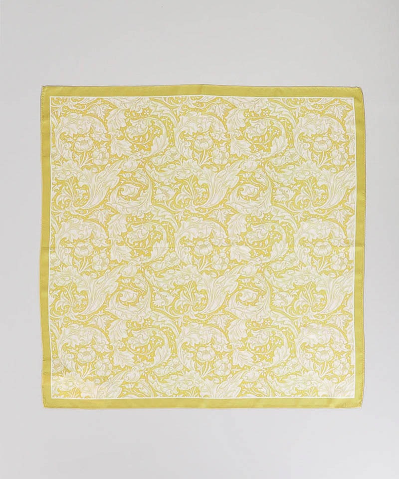 【 V&A（ヴィクトリア・アンド・アルバート ミュージアム）】 モリス柄シルクツイルインクジェットプチスカーフ