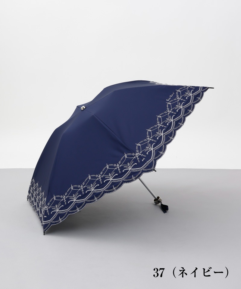 NINA RICCI （ニナリッチ）】 幾何レース風刺繍晴雨兼用パラソル 