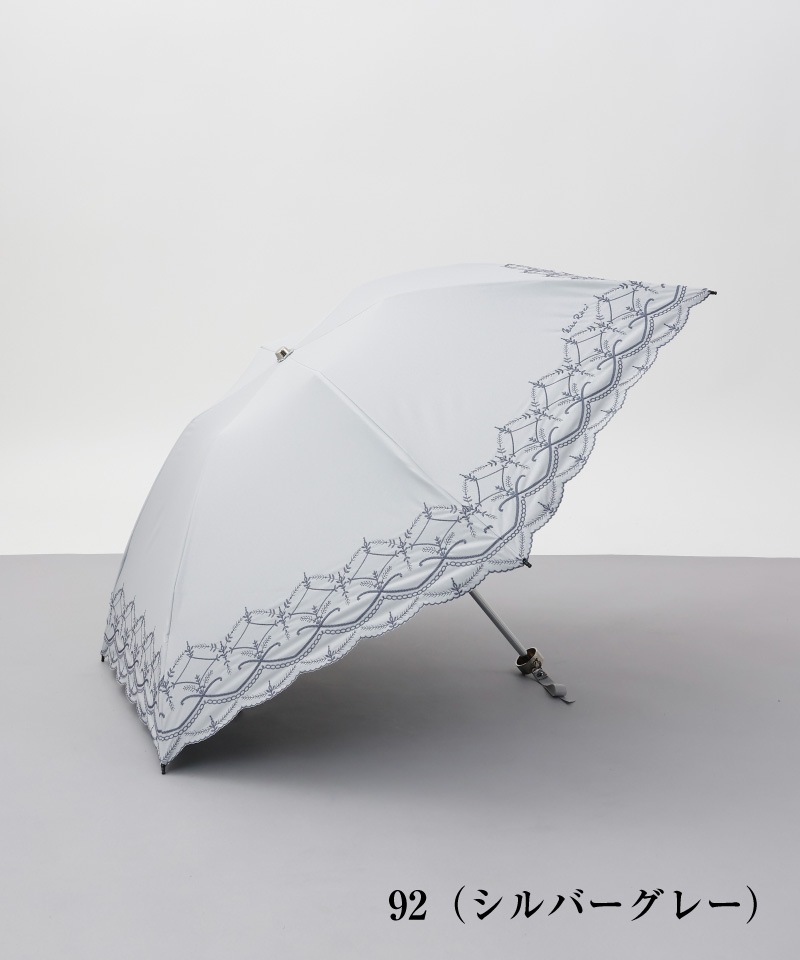 NINA RICCI （ニナリッチ）】 幾何レース風刺繍晴雨兼用パラソル 