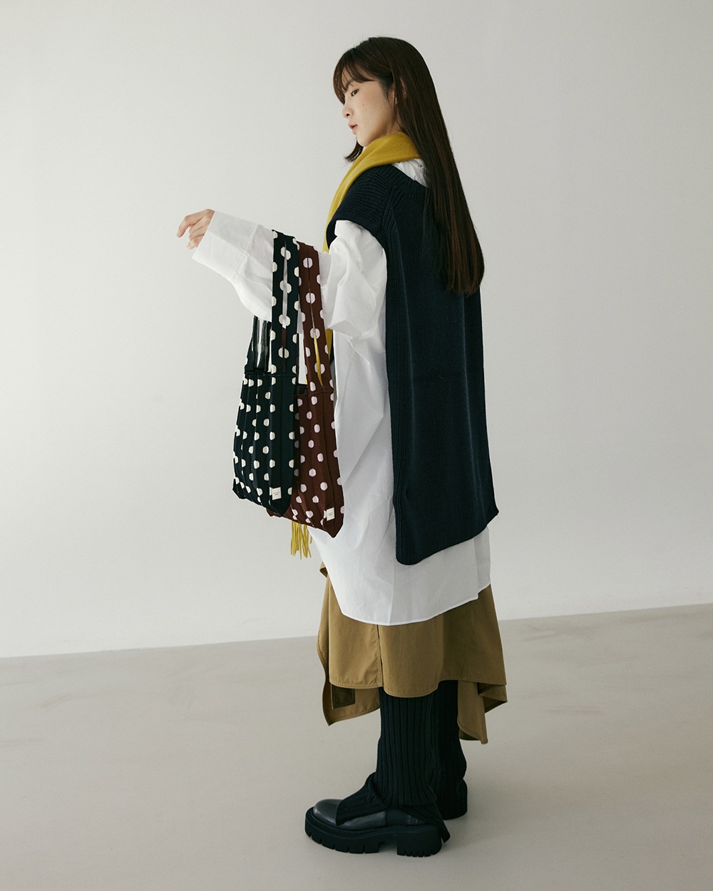 【PLEATS MAMA(プリーツママ)】MINI SHOULDER BAG DOT  ミニショルダーバッグ　ドット