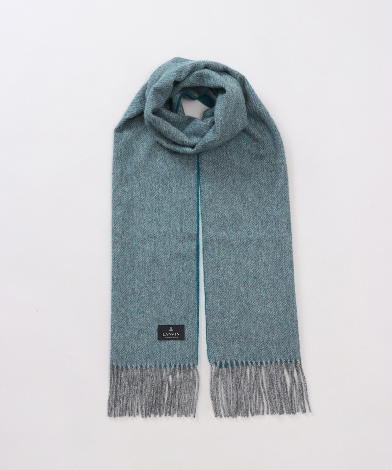 ななランバン　ランバンオンブルー　LANVIN カシミヤ　マフラー LANVIN COLLECTION（ランバン コレクション） 】カシミヤ100