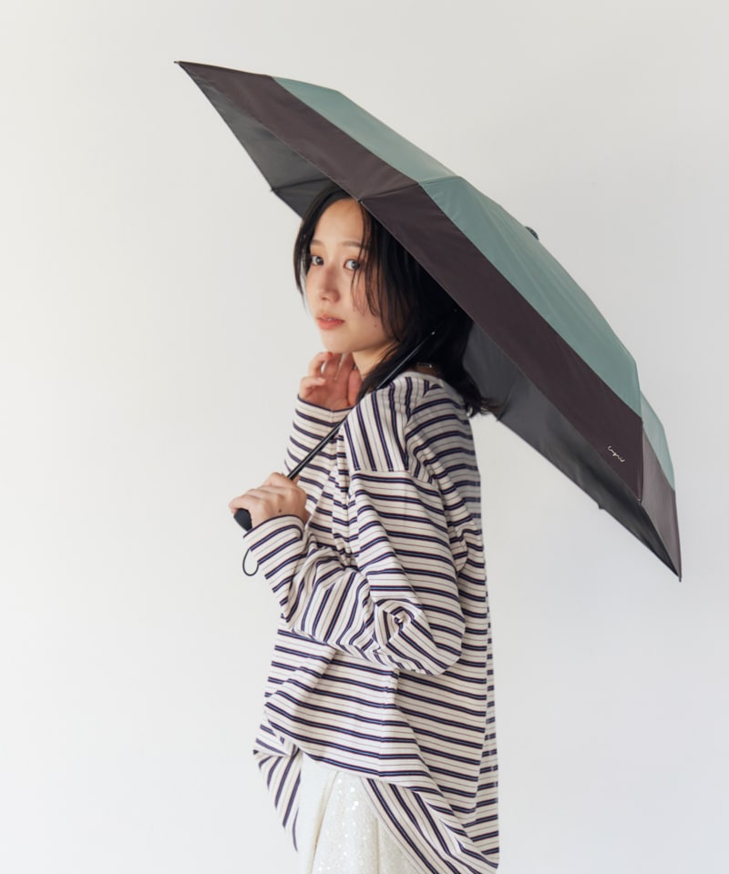 【Ungrid（アングリッド）】切継ぎロゴプリント晴雨兼用傘（折りたたみ）