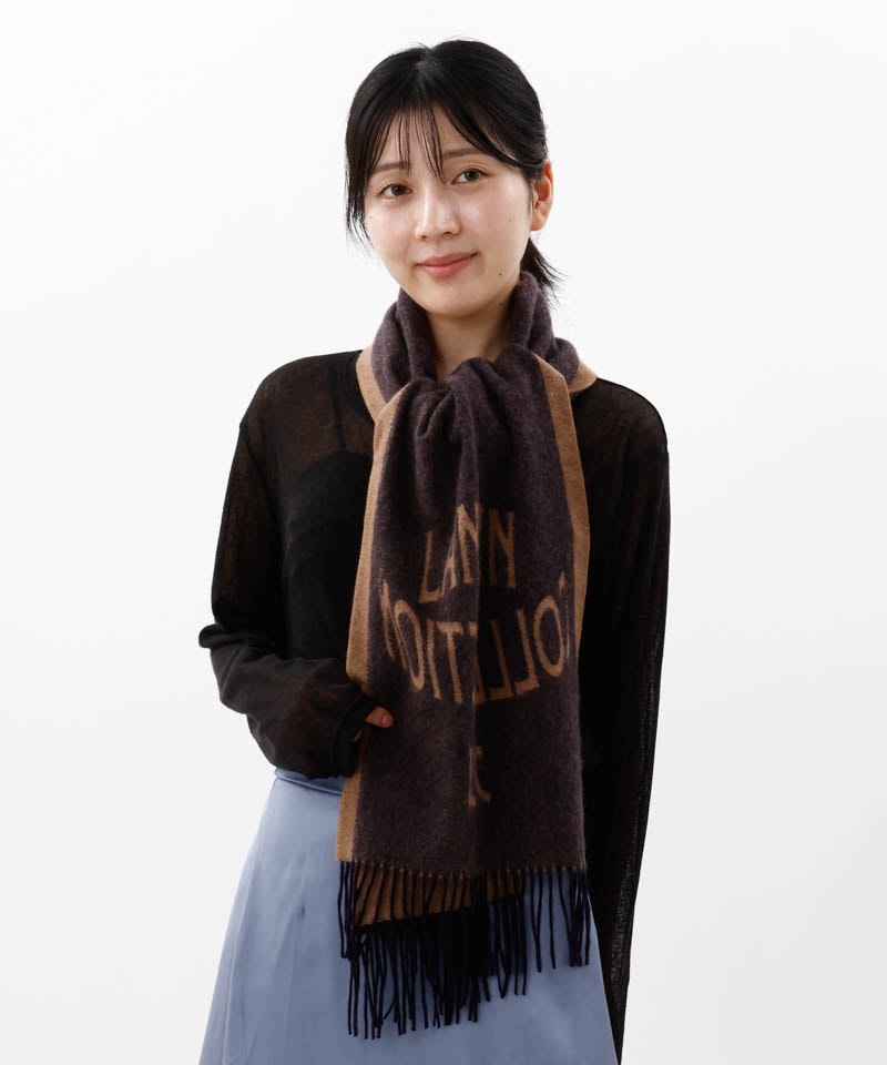 ランバン　カシミヤ100%　マフラー LANVIN COLLECTION（ランバン コレクション） 】カシミヤ100%ジャ