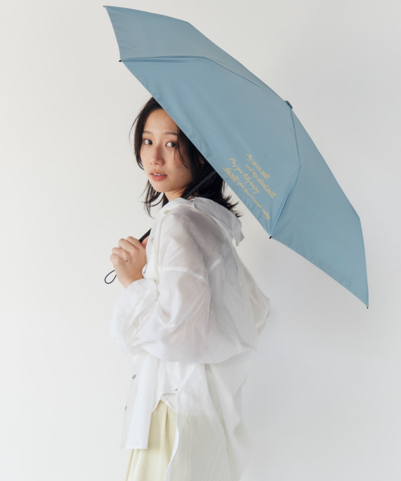 【Ungrid（アングリッド）】カリグラフィープリント晴雨兼用傘（折りたたみ）