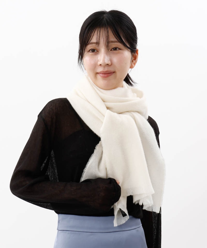 【 LANVIN COLLECTION（ランバン コレクション） 】エアリーカシミヤ中厚無地ストール