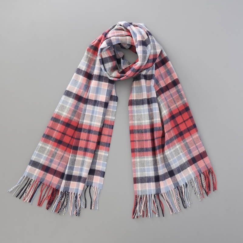 【Johnstons of Elgin（ジョンストンズ オブ エルガン）】 カシミヤ100％起毛チェック柄ストール