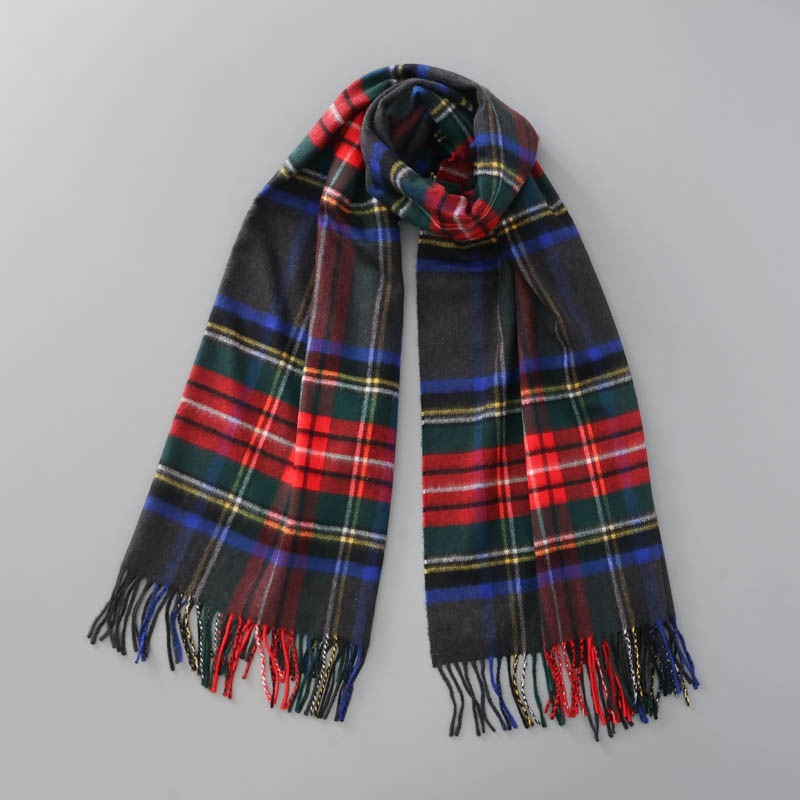 【Johnstons of Elgin（ジョンストンズ オブ エルガン）】 カシミヤ100％起毛チェック柄ストール