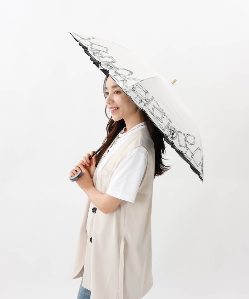 Beaurance （ビューランス）】サマーシールド 額縁刺しゅう晴雨兼用