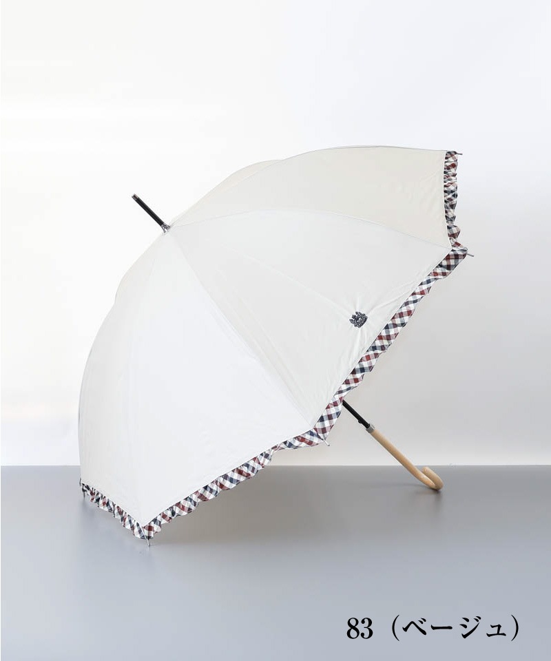 Aquagustum アクアスキュータム ジャンプ式婦人雨傘新品耐風傘 Aquascutum(アクアスキュータム)】 クラブチェックフリル 耐風