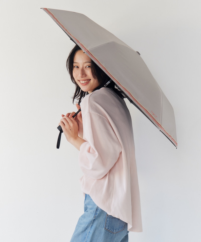 【Ungrid（アングリッド）】裾ボーダープリント晴雨兼用傘（折りたたみ）