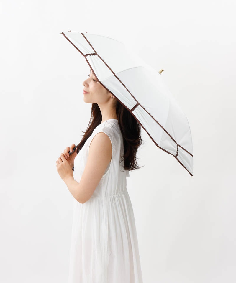 【 Beaurance （ビューランス）】サマーシールド　シャーリング加工晴雨兼用パラソル（折りたたみ）