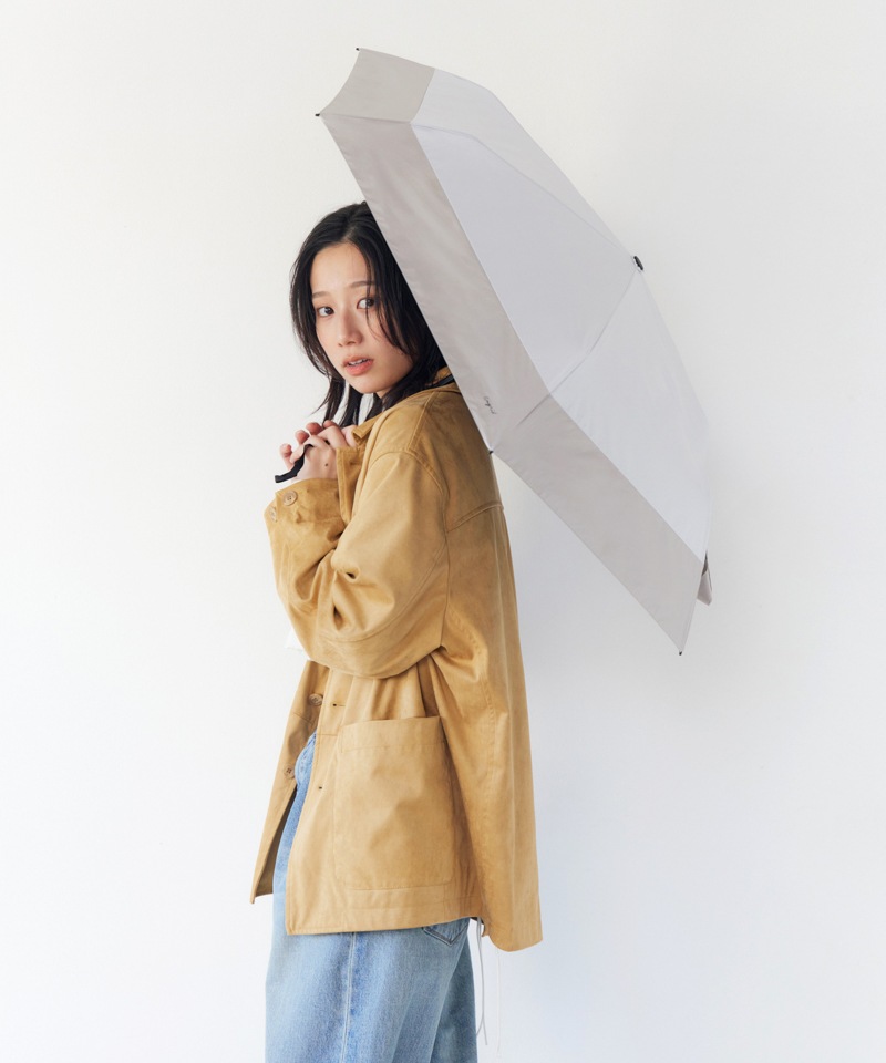 【Ungrid（アングリッド）】切継ぎロゴプリント晴雨兼用傘（折りたたみ）