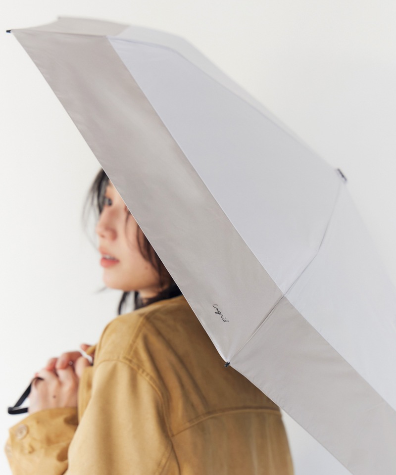 【Ungrid（アングリッド）】切継ぎロゴプリント晴雨兼用傘（折りたたみ）