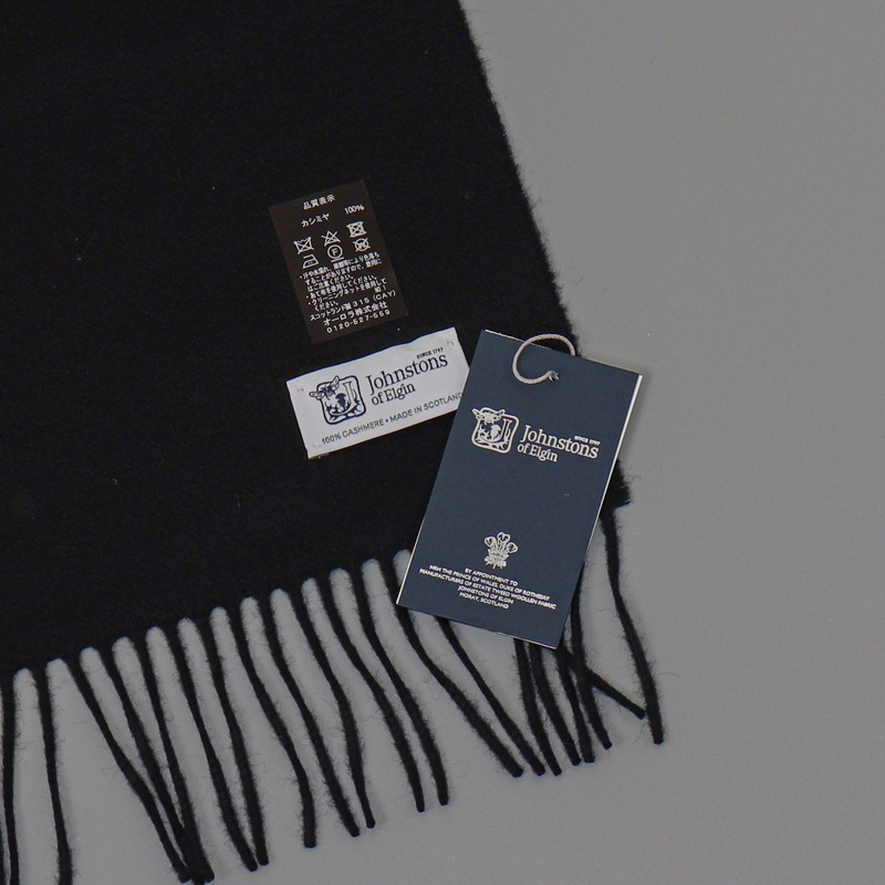 【Johnstons of Elgin（ジョンストンズ オブ エルガン）】 カシミヤ100％起毛無地マフラー