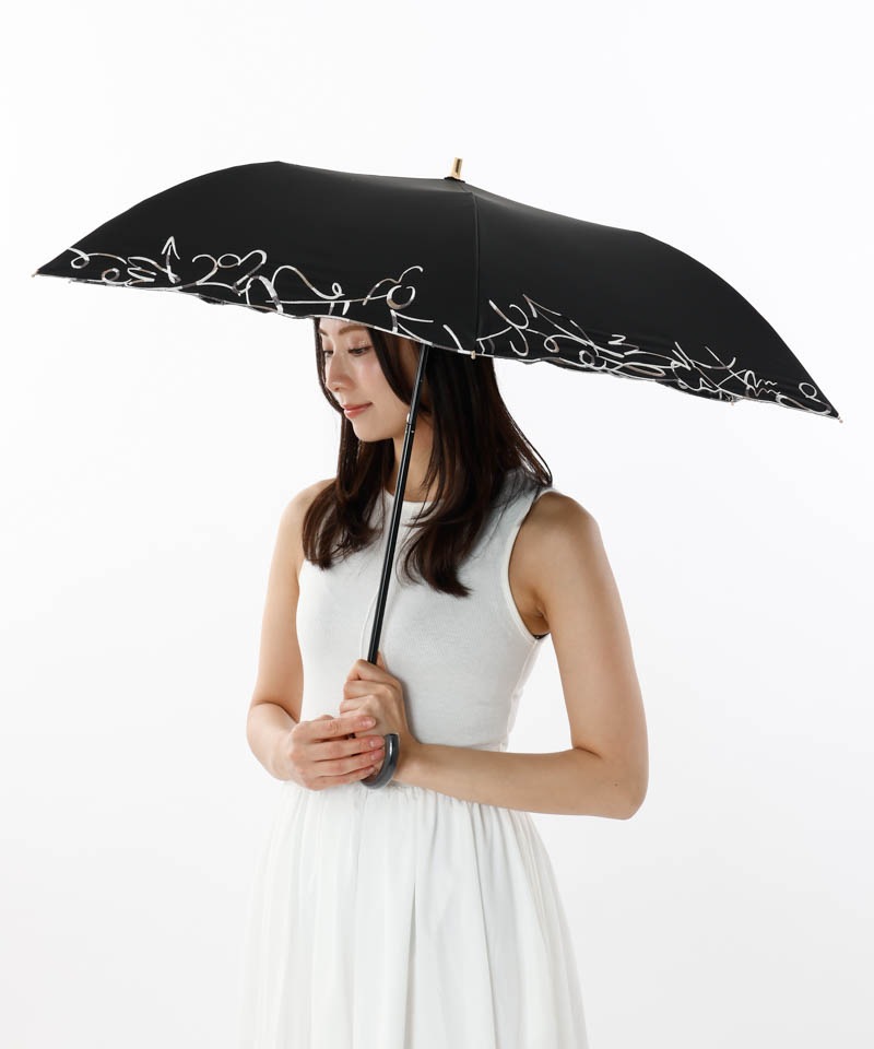 【 Beaurance （ビューランス）】アストロロジー刺しゅう晴雨兼用パラソル(折りたたみ傘)