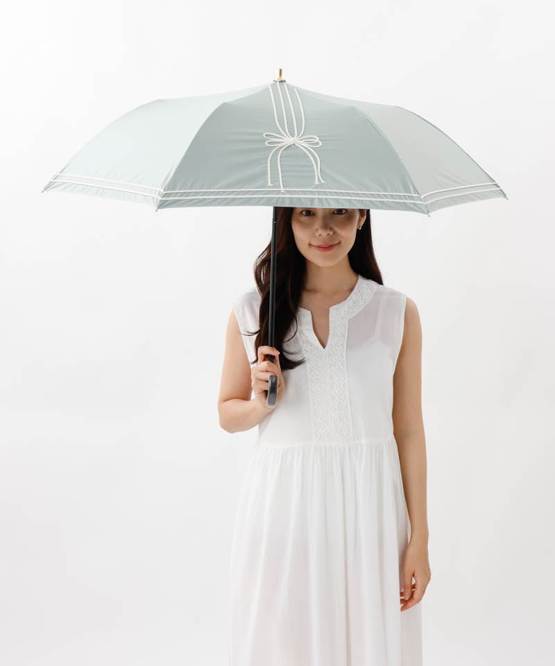 【 Beaurance （ビューランス）】サマーシールド　コード刺しゅう晴雨兼用パラソル（折りたたみ）