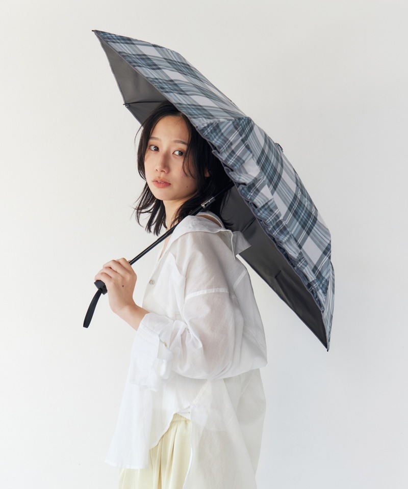 Ungrid（アングリッド）】ワンポイントフリルチェック柄プリント晴雨